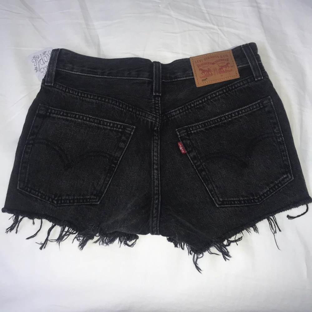 Black jean shorts - Picture 1 of 2